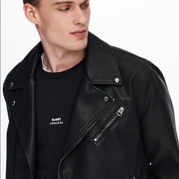 Biker Faux Leather Jacket - Picture 2 of 9